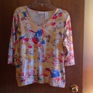 GLORIA VANDERBILT WOMAN PLUS SIZE 1X PRINT TOP.